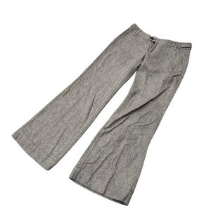 Banana Republic Womens 4 Greige Wool Wide Leg Dress Pants Lined Work Trouser